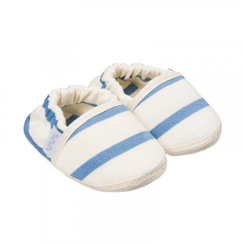 Gestreifte Babyschuhe Blau