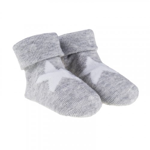 Ensemble de 3 paires de chaussettes blanches, grises et bleues avec étoile_5759
