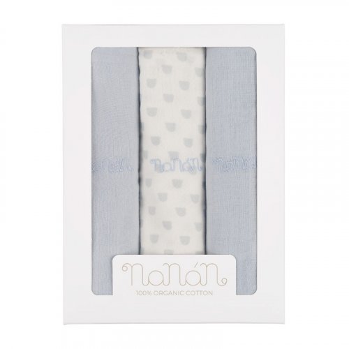 Set 3pcs light blue swaddle 80x80 cm_7303