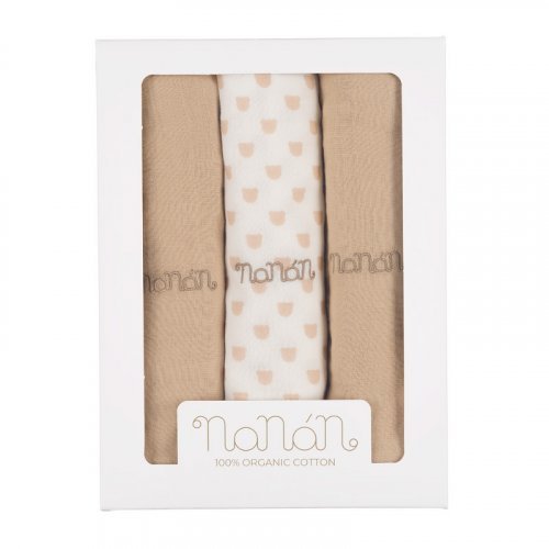 Set 3 pz muselina beige 80x80 cm_7308