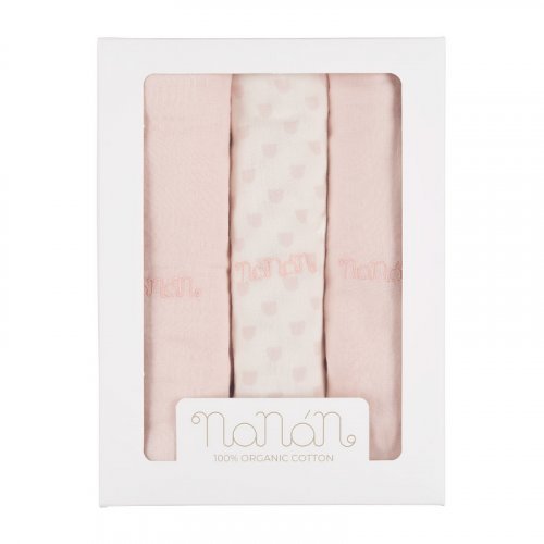 Set 3pcs pink swaddle 80x80 cm_7313