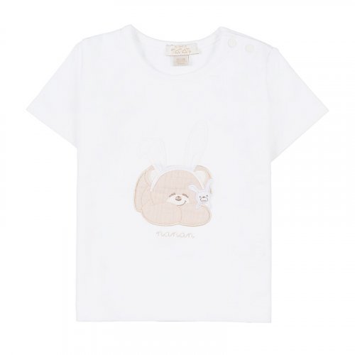 Set Beige Gauze Pants + Teddy T-shirt