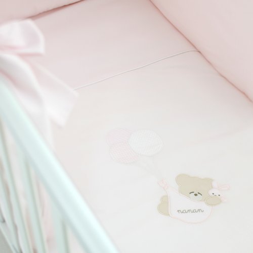Set of 4pcs Pink: Duvet,bumper,duvet cover and pillowcase Palloncino_525