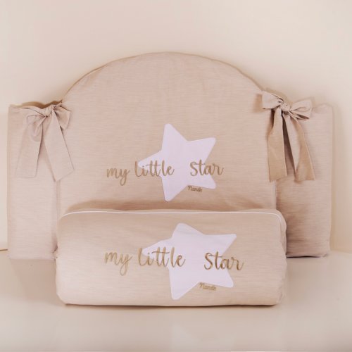 Set piumone e paracolpi My little Star beige