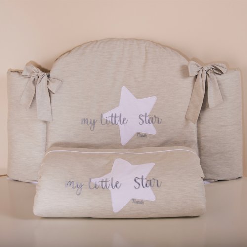 Set piumone e paracolpi My little Star grigio