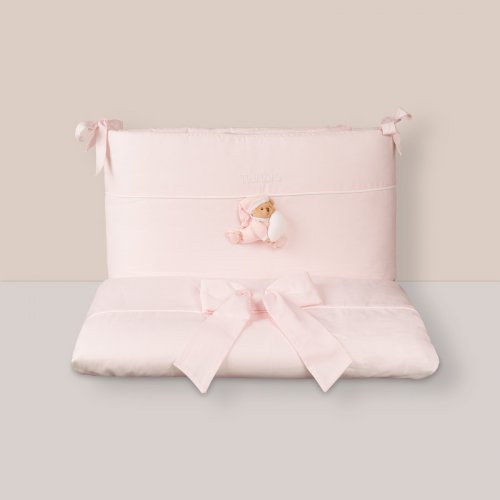 Set piumone e paracolpi Puccio rosa per culletta dondolo