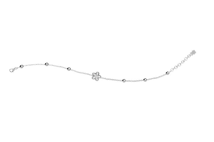 Silver 925 Bracelet with Flower