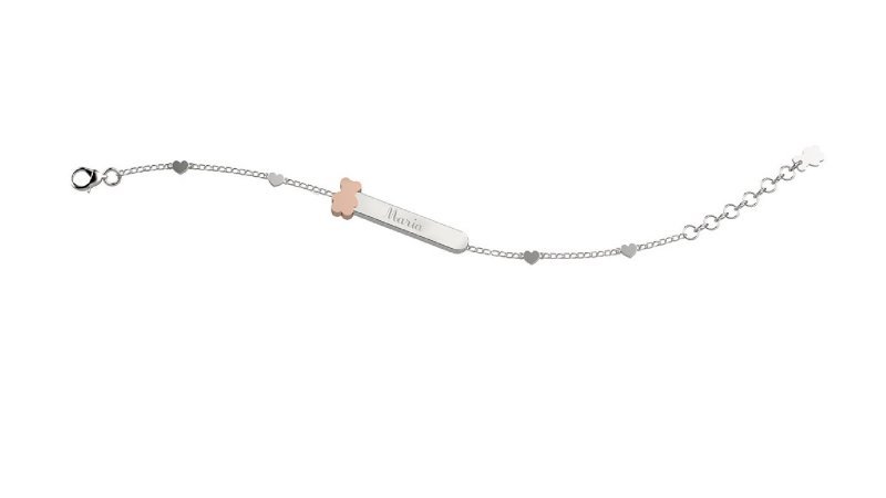 Silver bracelet with customizable plate_2349