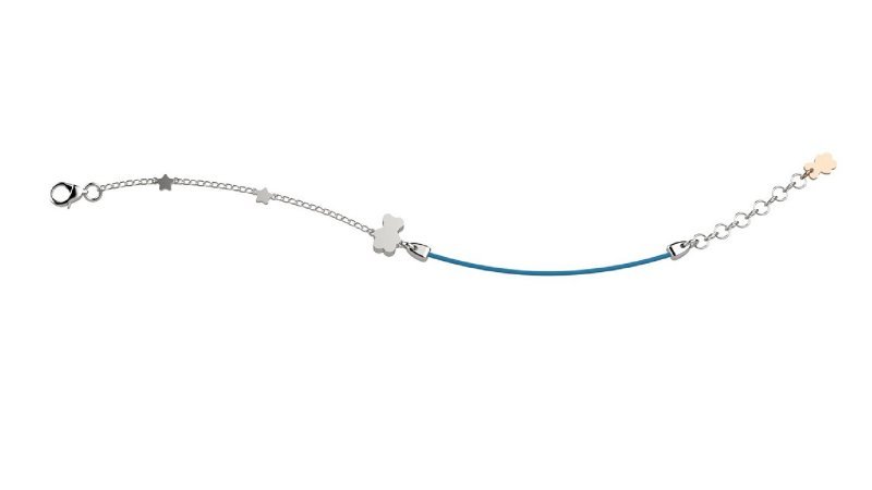 Silver Bracelet with light blue Lace