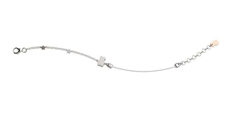 Silver Bracelet with White Lace_2317