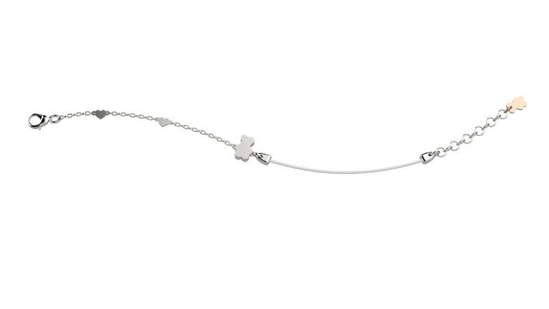 Silver Bracelet with white Lace