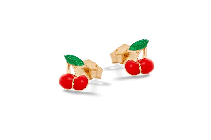Silver Cherry Earrings