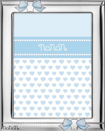 Silver Frame with Light Blue Bows_2544