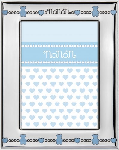 Silver frame with Light Blue Teddy Bears_2538