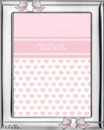 Silver Frame with Pink Bows_2545