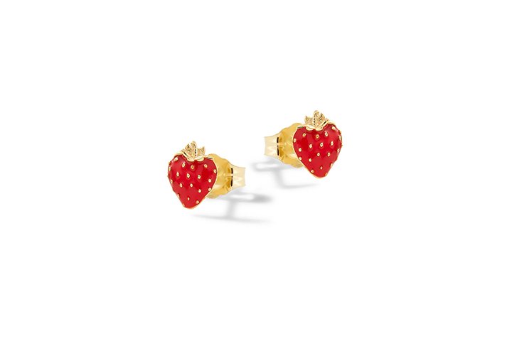 Silver Strawberry Earrings