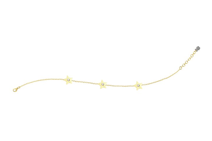 Silver Yellow Stars Bracelet