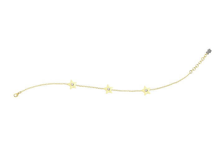 Silver Yellow Stars Bracelet_9282