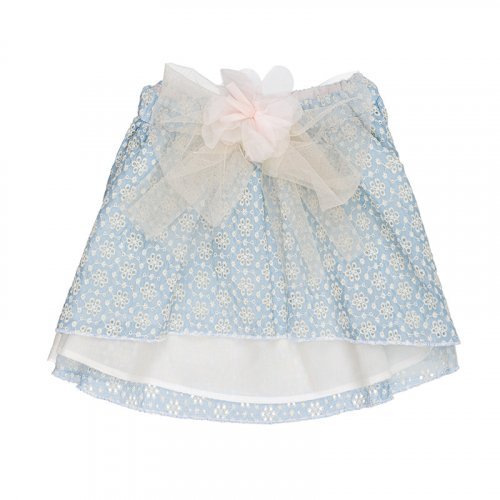 Skirt in light blue broderie anglaise_8251