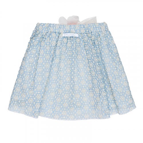 Skirt in light blue broderie anglaise_8252