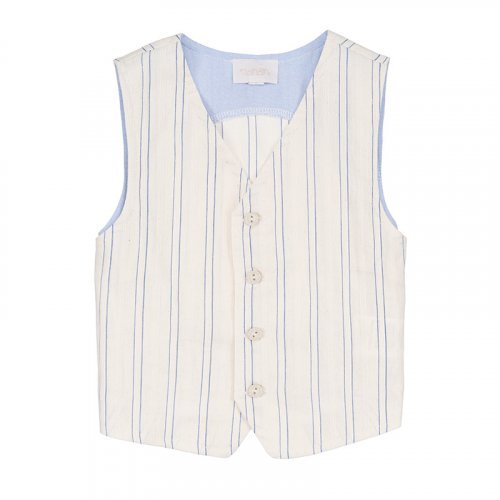 Striped cream vest_7670