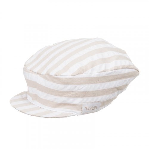 Striped flat cap