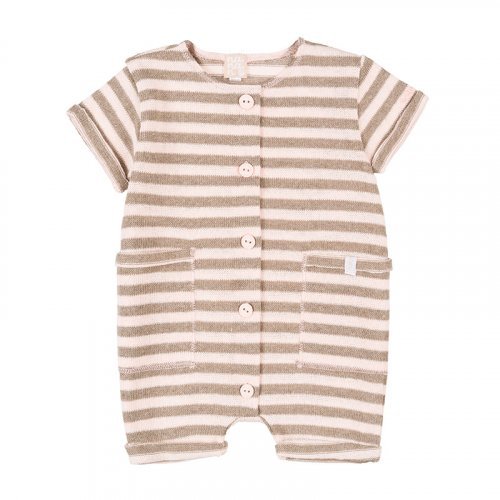 Striped Romper with Front Opening