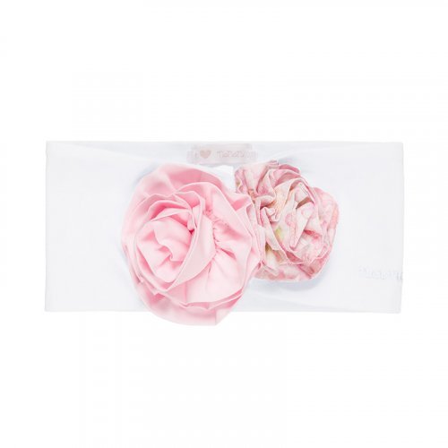 White Jersey Headband with Roses_4933