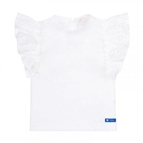 T-shirt bianca con frappe