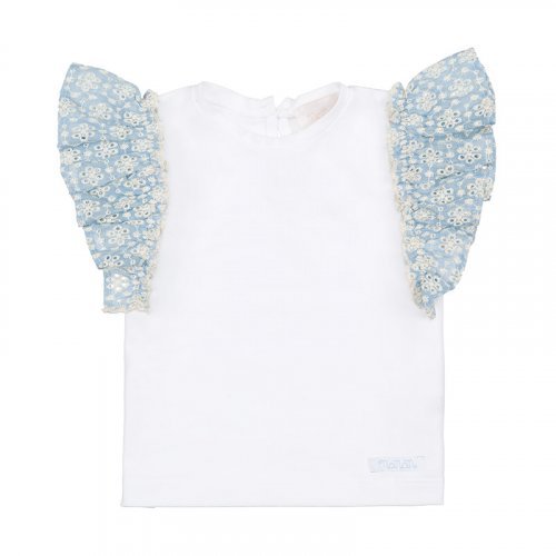 T-Shirt con frappa azzurra