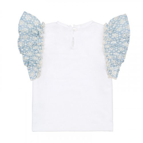 T-Shirt con frappa azzurra_8238