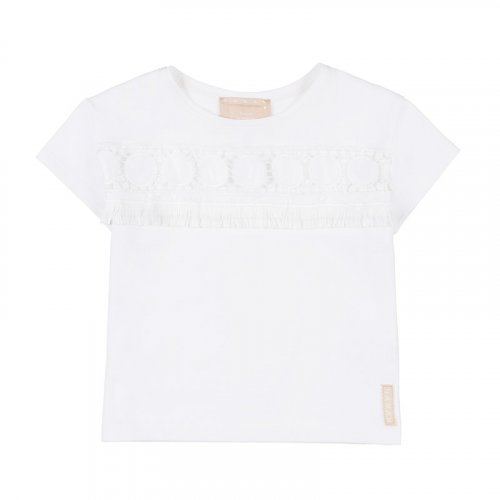 T-Shirt con Inserto Macramè