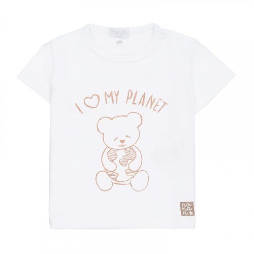 T-Shirt mit Weißem Bären