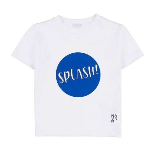 T-Shirt mit blauem Splash