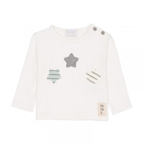 T-Shirt Panna con Stelle
