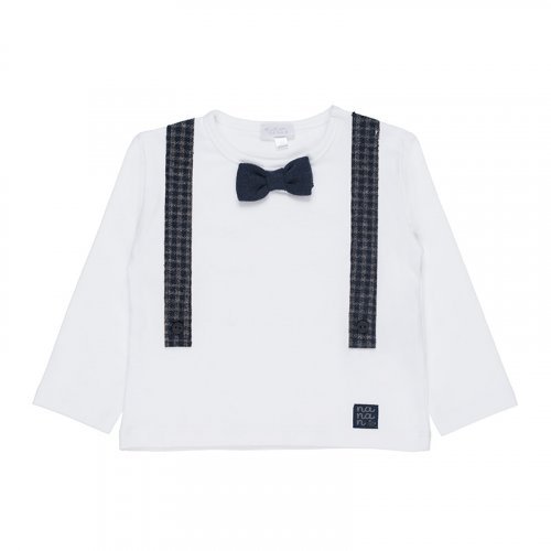 T-shirt with Braces and Bow Tie