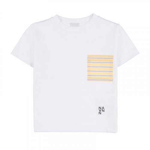 T-shirt with Yellow Striped Pocket_4600