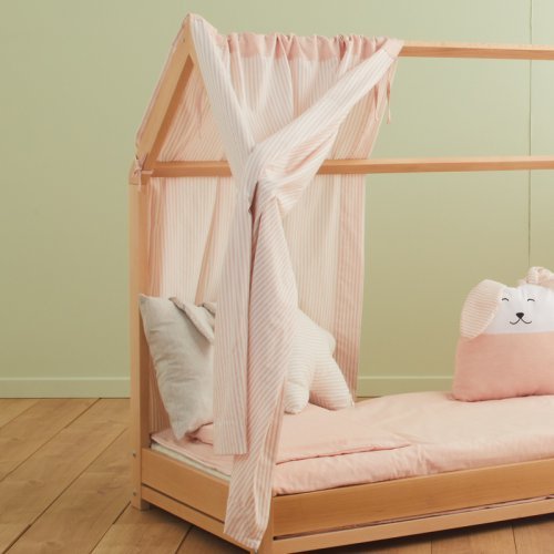 Tenda Letto Rosa per Lettino Montessori_3107