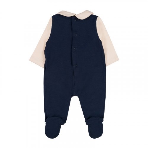 Tutina bicolore c/papillon a righe_12404