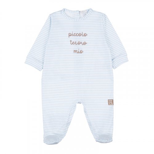 Tutina Rigata con Scritta Azzurra_4221
