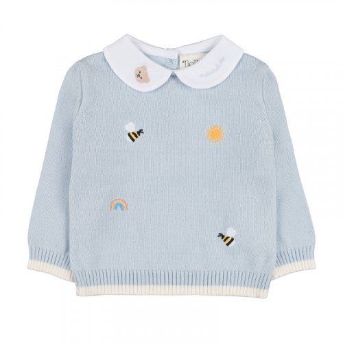 Two-piece babygro with graphics and collar