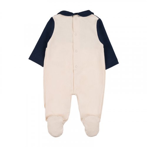 Two-tone babygro with striped bow tie_12402