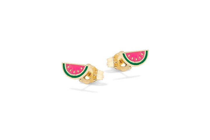 Watermelon Silver Earrings