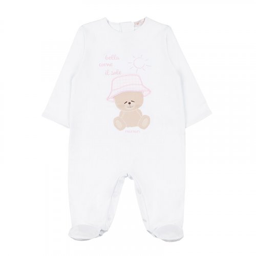 White Babygro with Teddy_4831