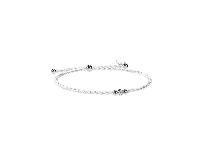White Cord and Silver Bracelet_9249