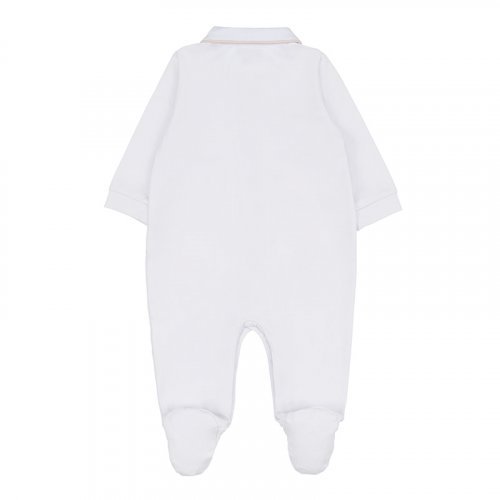 White Front Opening Babygrow With Collar_8727