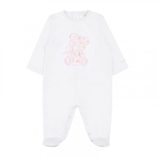White Jersey Babygro with Teddy