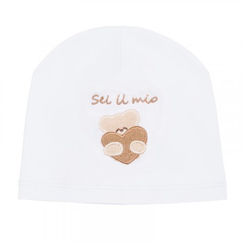 White Jersey Hat with Teddy_4404
