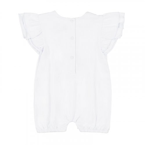 White Jersey Romper with Volant_5114