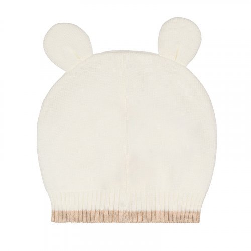 White Knitted Hat With Ears_7529